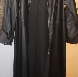 A-line long faux leather trenchant XXL